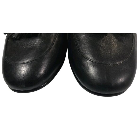 Sam Edelman Paris Mule Size 10M Leather Black Tasseled Loafer Flats Minimalist - Picture 3 of 8